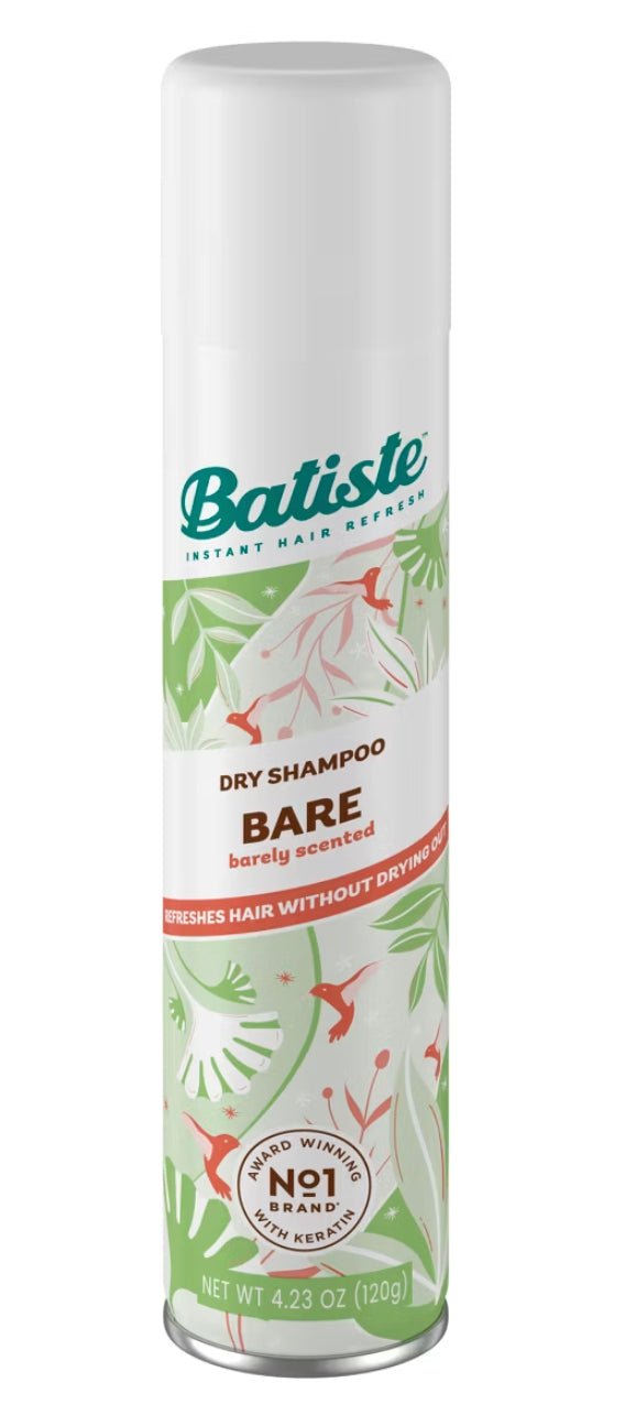 Batiste Bare Dry Shampoo 120g bottle for instant oil absorption and hair refreshment