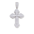 Moissanite Cross Pendant – 925 Silver Iced Baguette Jewelry
