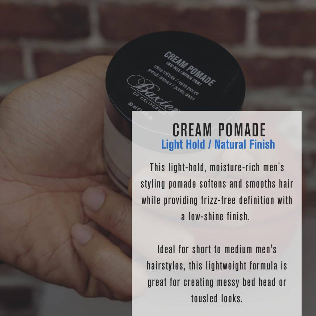 Cream Pomade for Men with Natural Finish and Light Hold