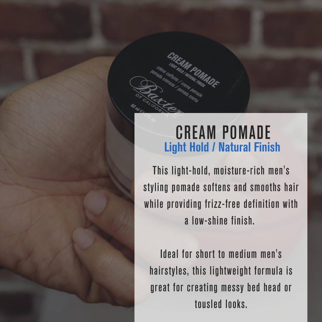 Cream Pomade for Men with Natural Finish and Light Hold