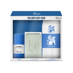 Baxter Best Gift Ever Bath and Body Gift Set including deodorant, exfoliating body bar, and limited edition socks.