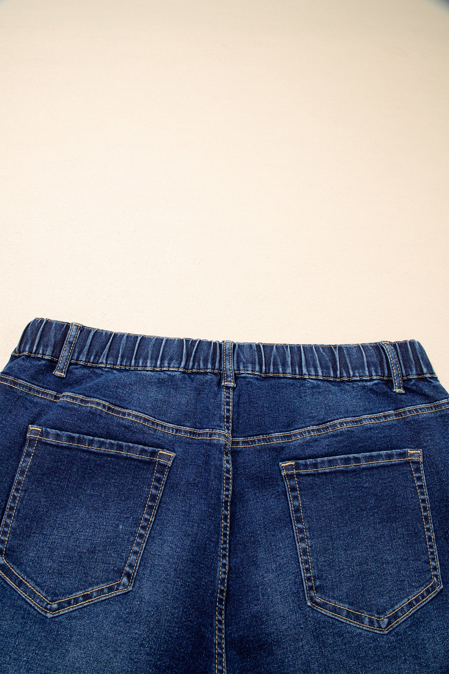 Blue Acid Wash Contrast Lace-Up Jeans | Denim