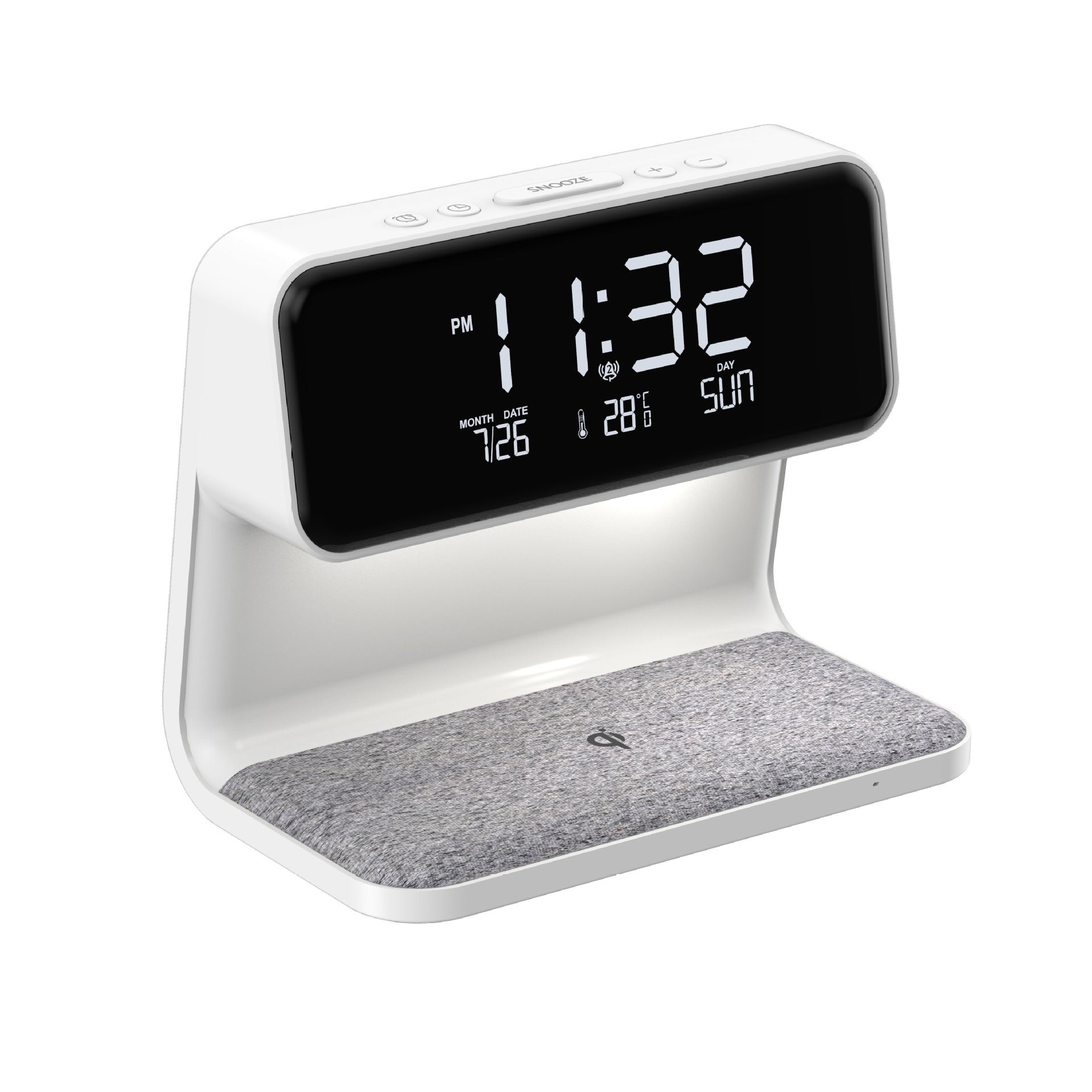 3-in-1 Minimalist Bedside Lamp, Wireless Charger & Alarm Clock