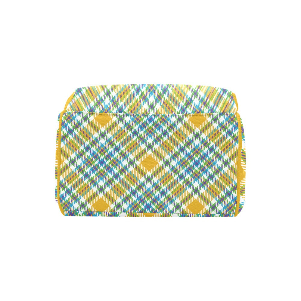 Yellow Plaid Multi-Function Backpack for School Travel and Daily - Image 5