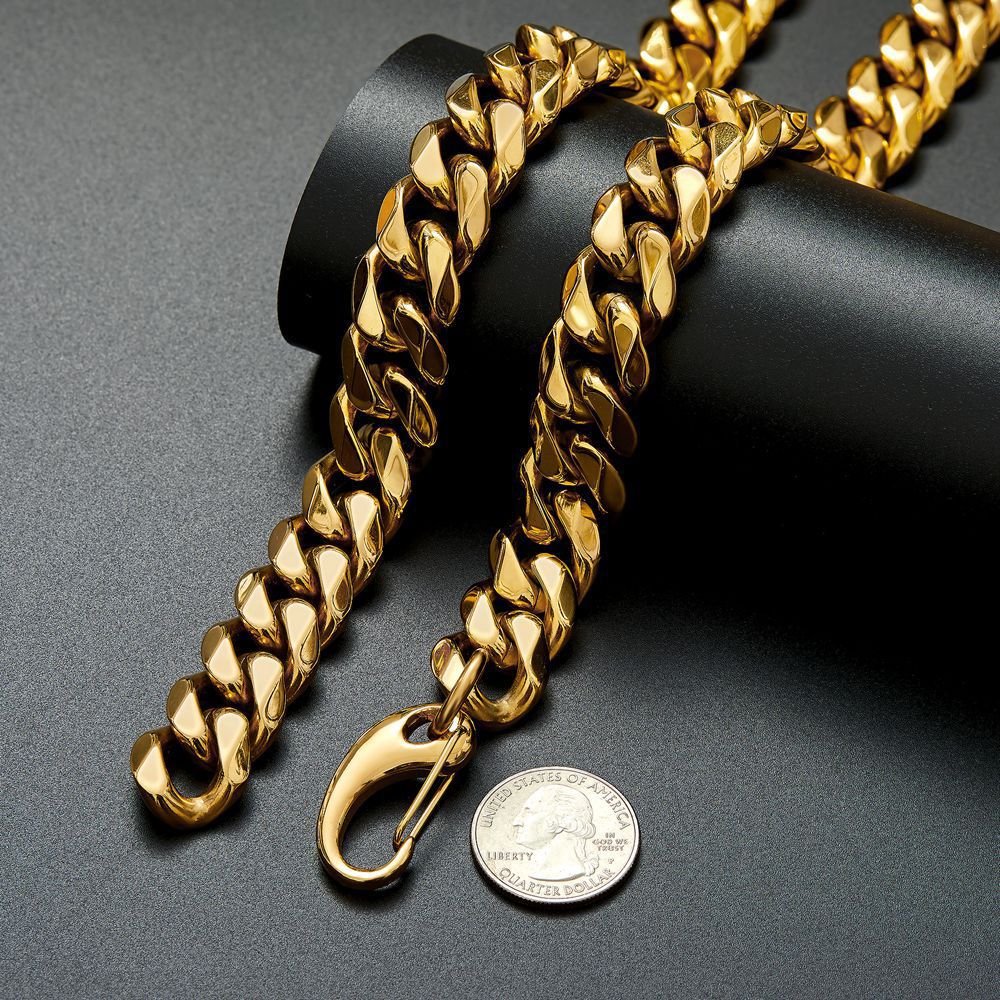 Stainless Steel Cuban-Link Mens Necklace