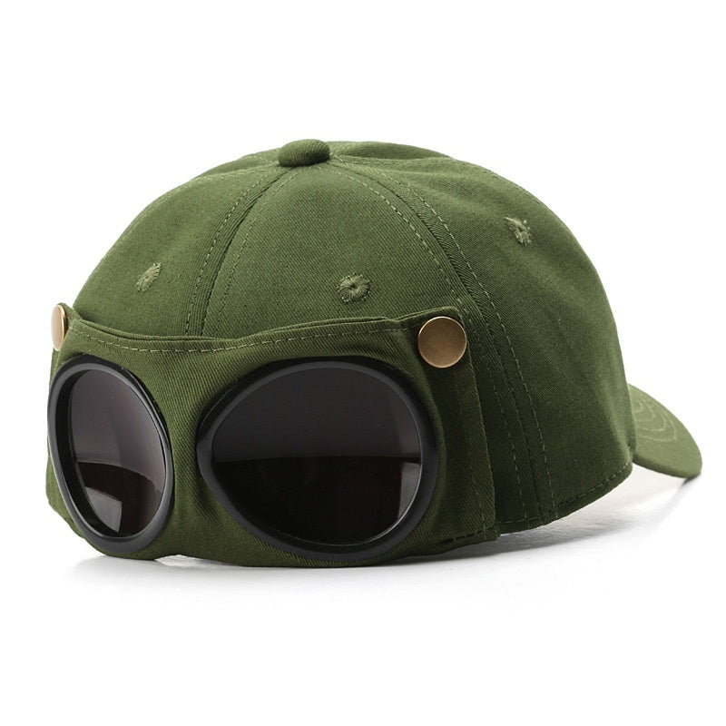 Pilot Peaked Cap with Sunglasses