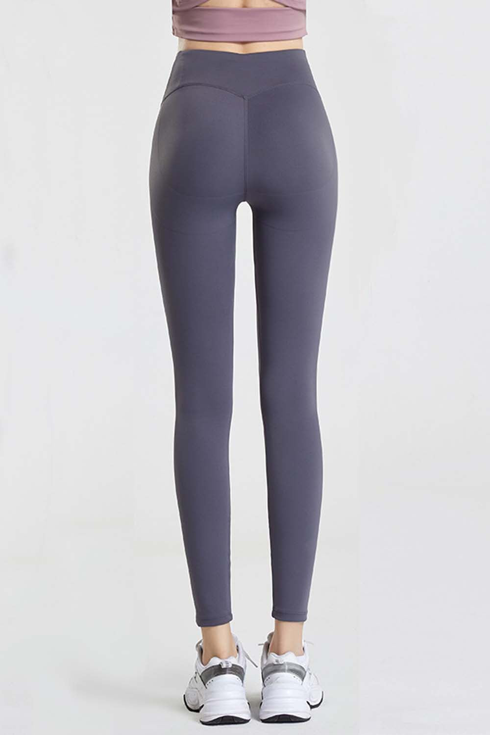 Black Slogan Print High Waist Sports Leggings for Activewear - Image 11