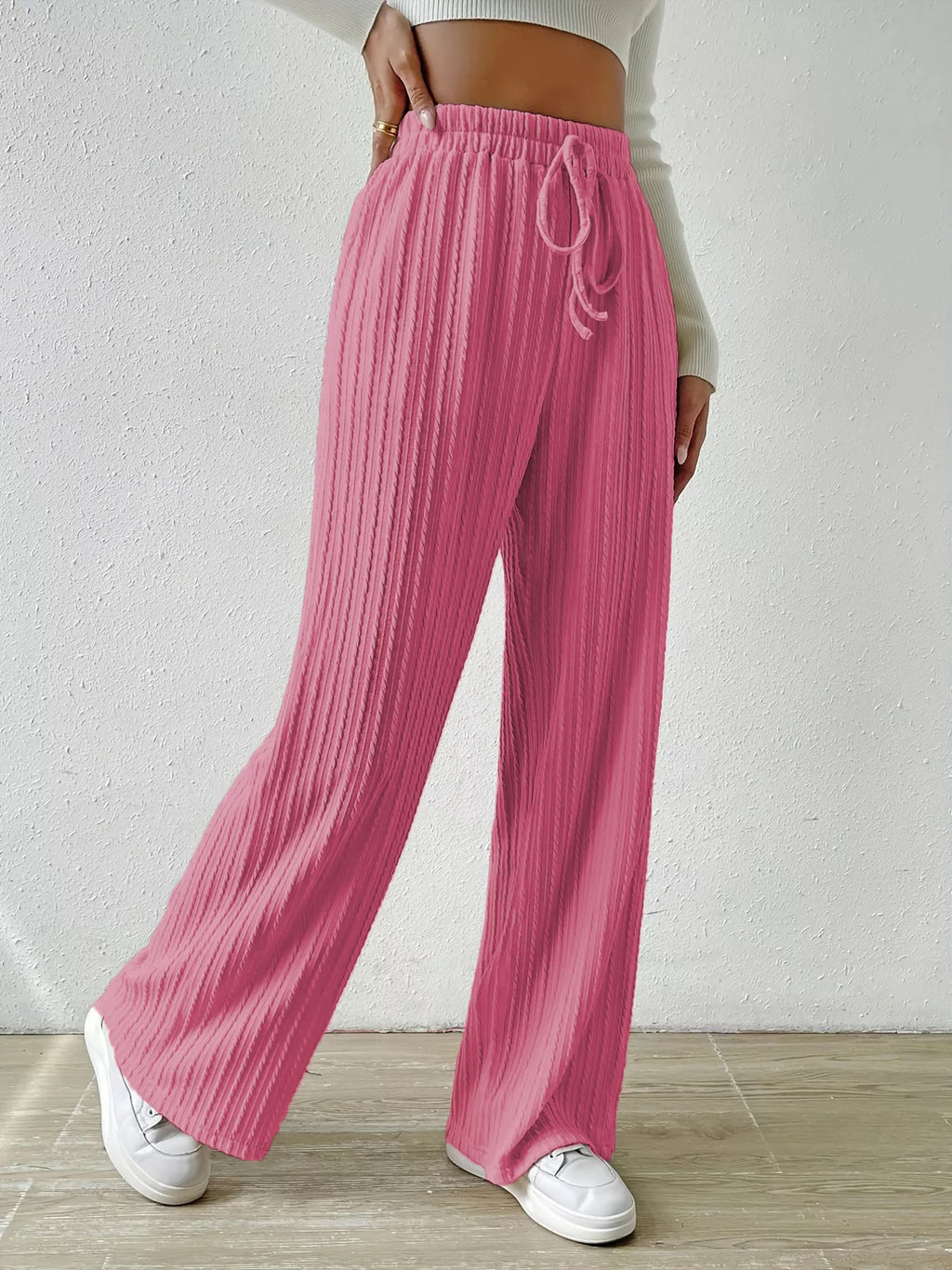 Drawstring Wide Leg Pants