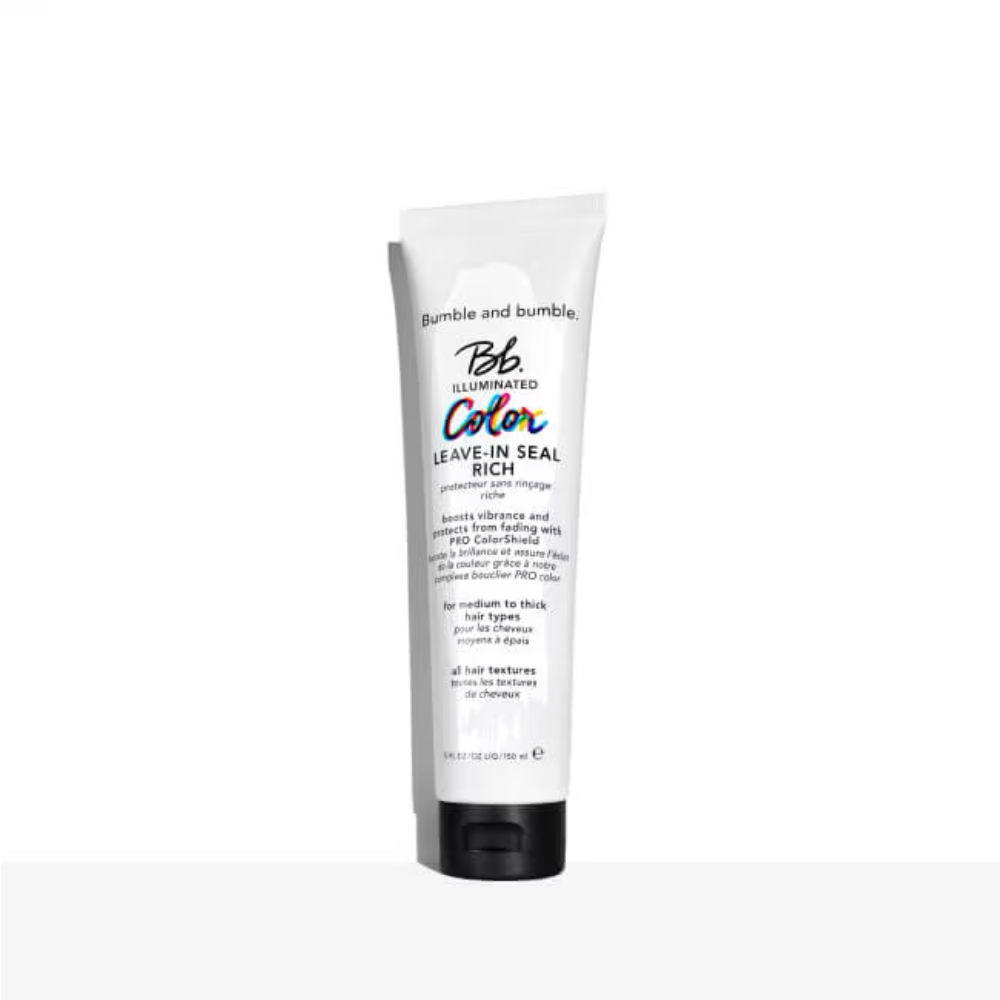 White tube of Bumble and bumble Illuminated Color Leave-In Seal Rich hair treatment