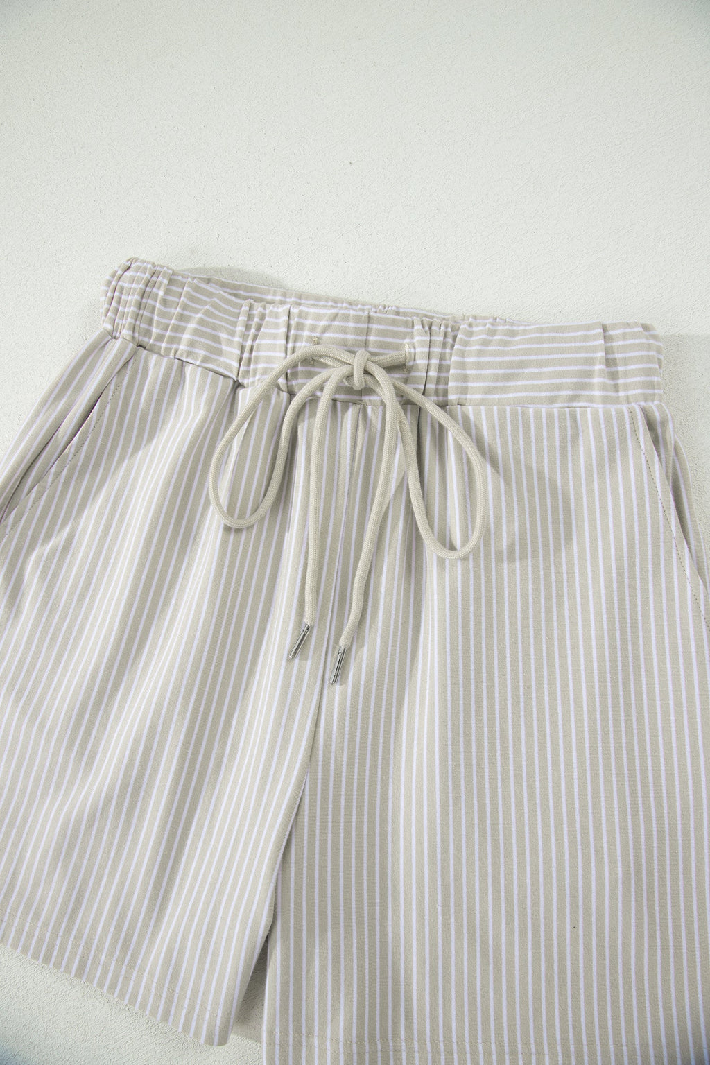 Aadhya Striped Dolman Sleeve Polo Shirt and Shorts Loungewear Set