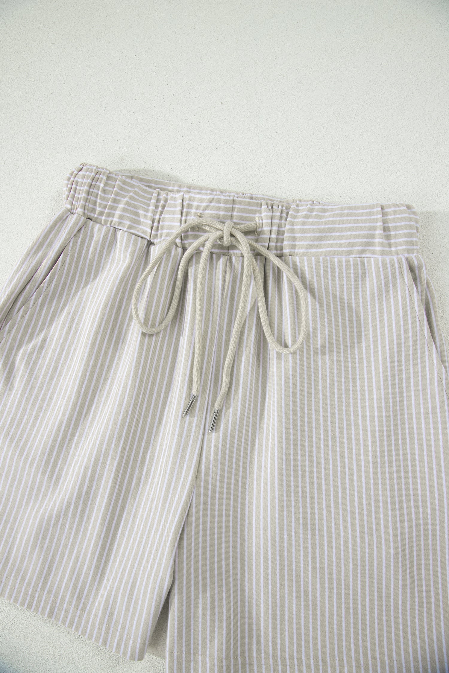 Aadhya Striped Dolman Sleeve Polo Shirt and Shorts Loungewear Set