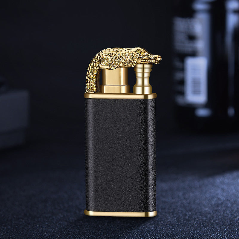 Windproof Double Flame Metal Lighter with Blue Jet Torch