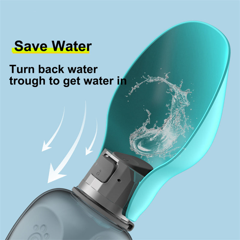 800ml Portable Dog Water Bottle & Foldable Bowl for Hiking