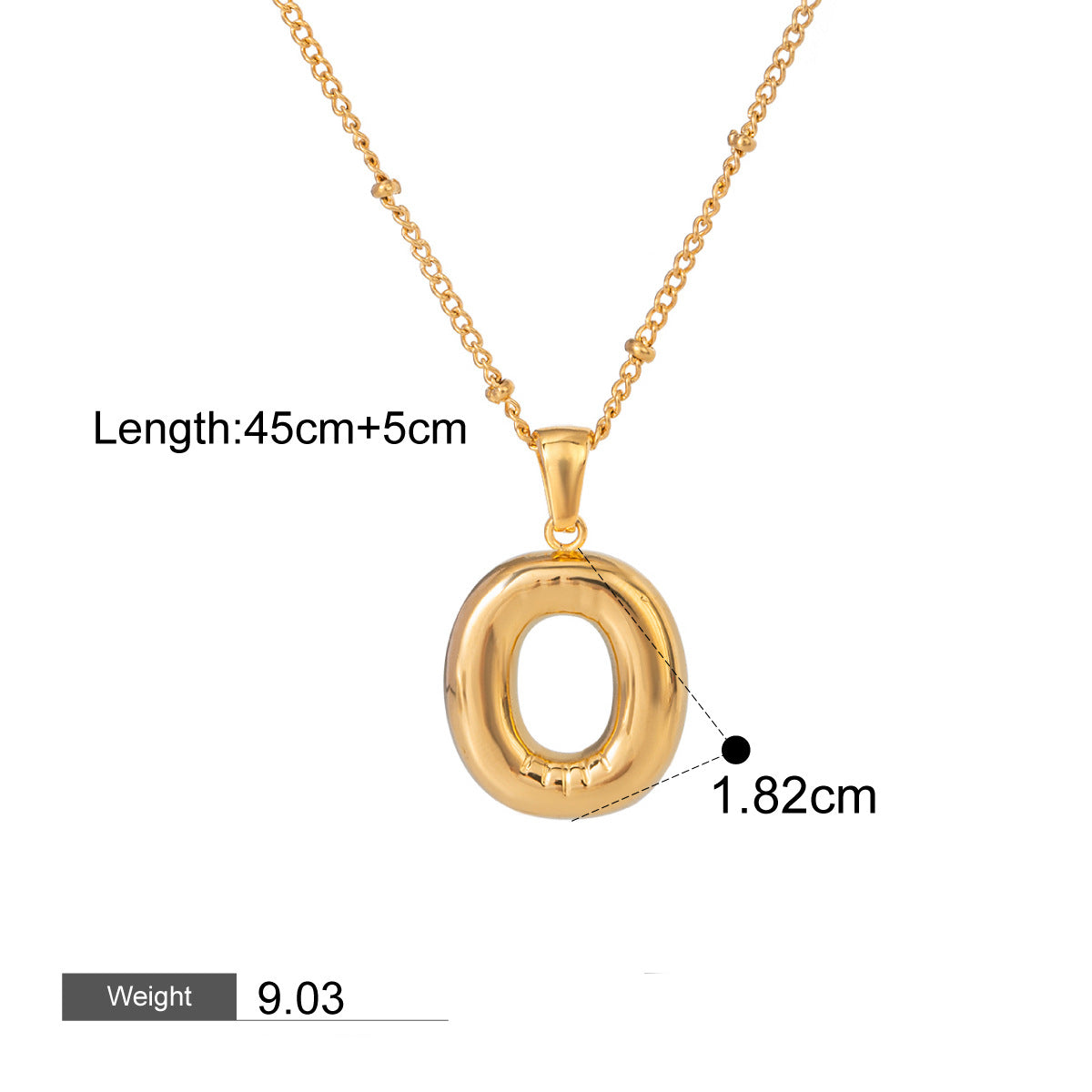 18K gold letters with birthstone design exquisite and noble necklace