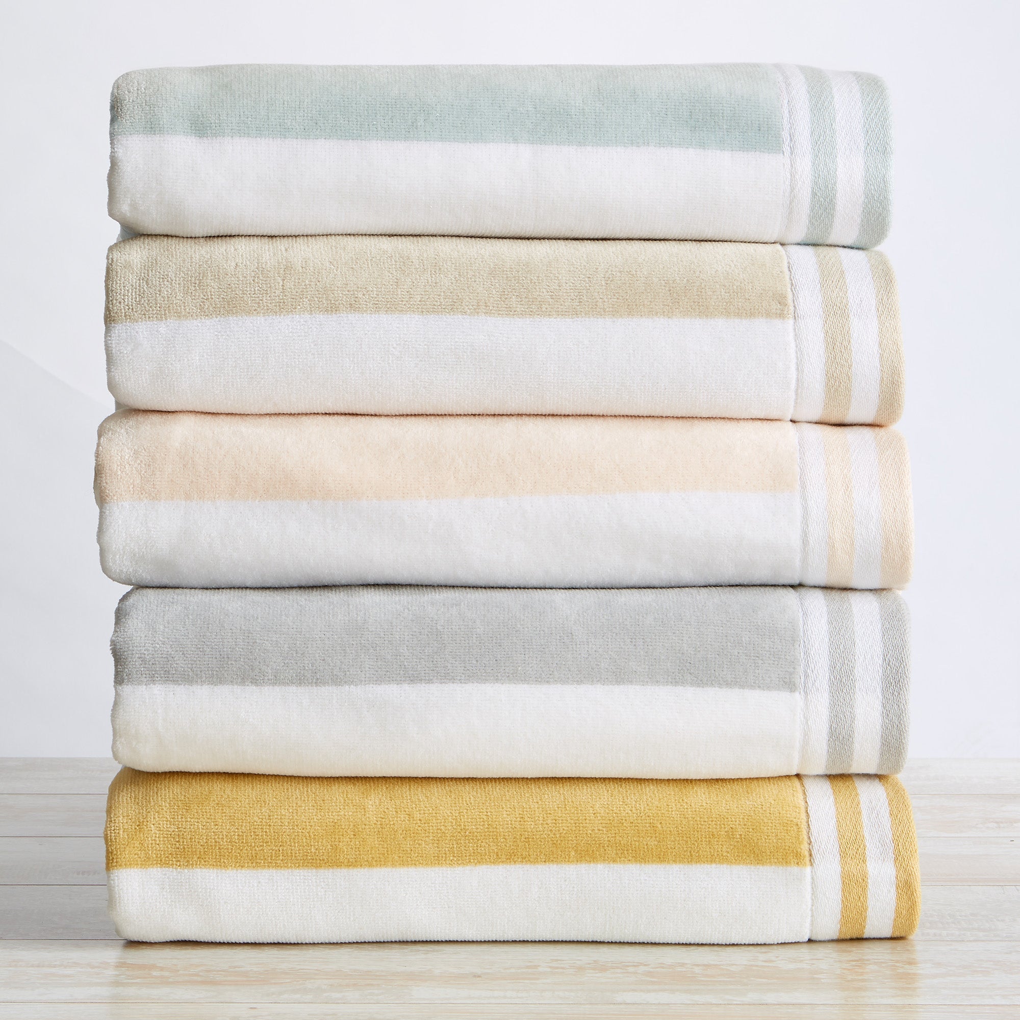 Striped Cabana Beach Towel 100% Cotton Ultra-Soft Pool Towel - Image 42