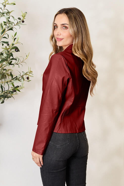 Classic Girls Zip-Up Jacket with Stand Collar for Everyday Wear