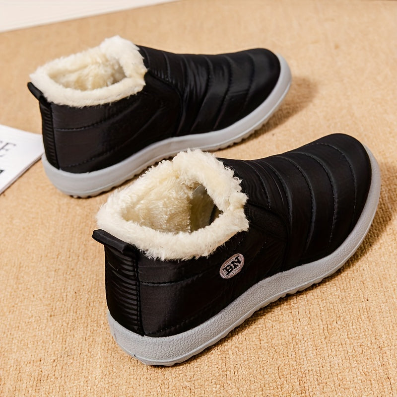 Women's Waterproof Plush Lined Ankle Boots for Winter Warmth - Image 2