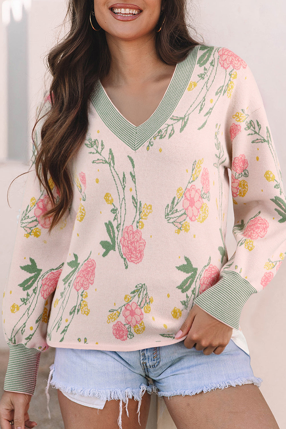 Clarimina Pattern Striped Loose Sweater