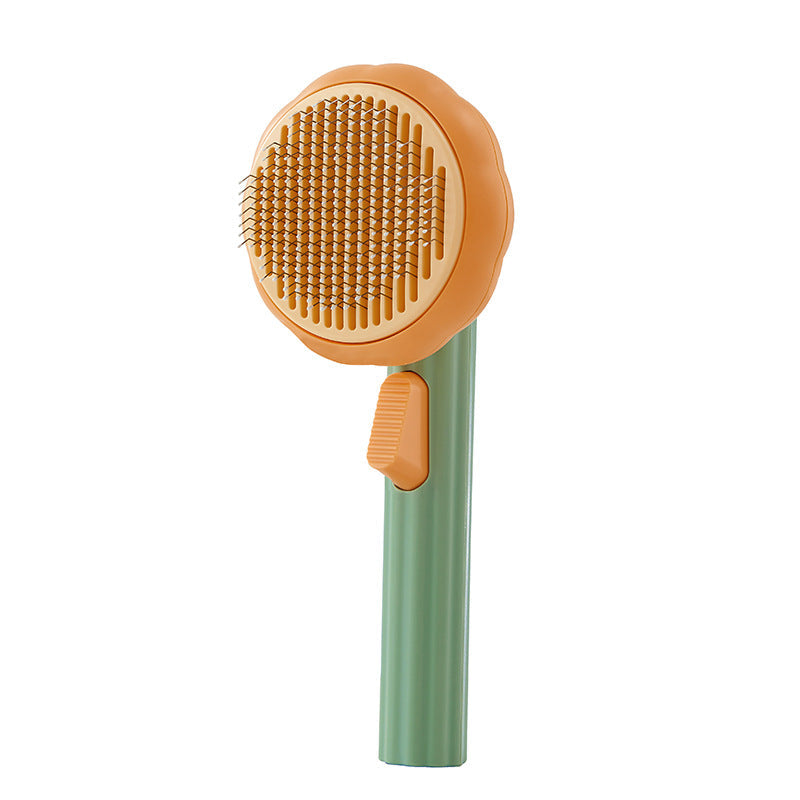Modern Minimalist Self-Cleaning Pet Grooming Brush - 8-Inch Comb