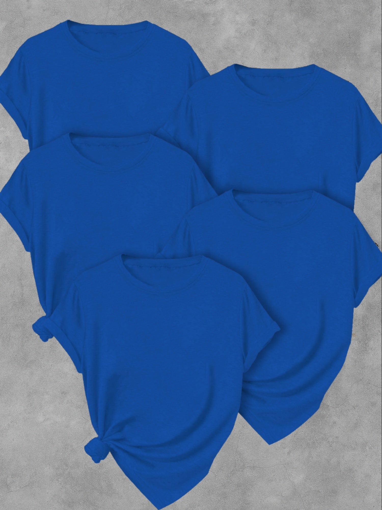 Womens 5 Pack Soft Stretch Casual Round Neck T-Shirts - Image 8