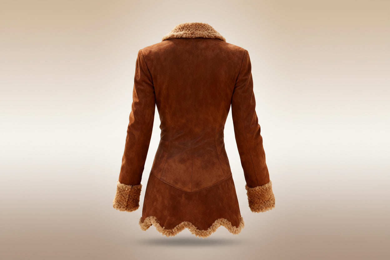 Women's Thick Fleece Fur Lined Winter Coat with Faux Fur Trim - Image 2