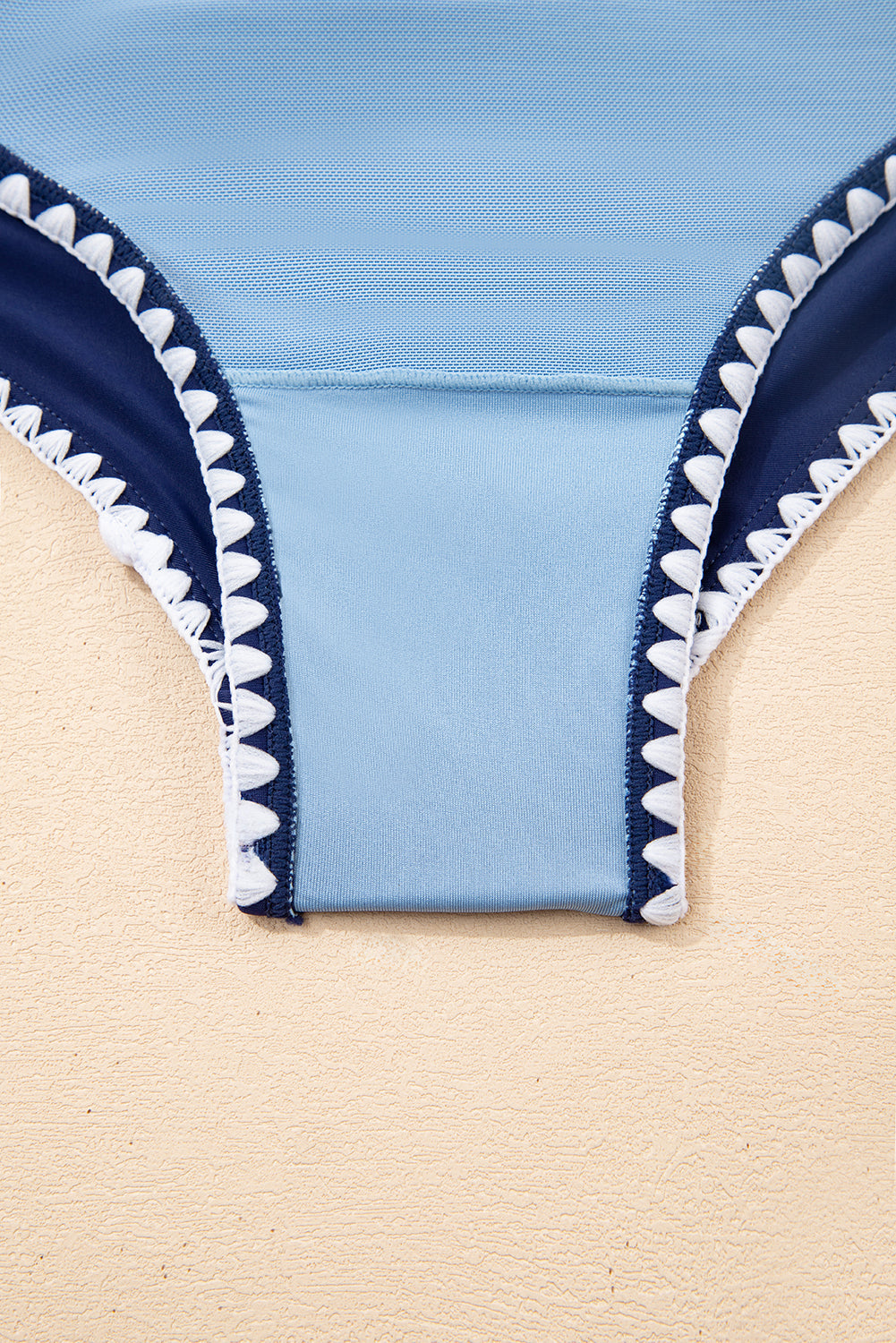 Laila Cutout One Piece Swimsuit in Light-Blue and Navy-Blue