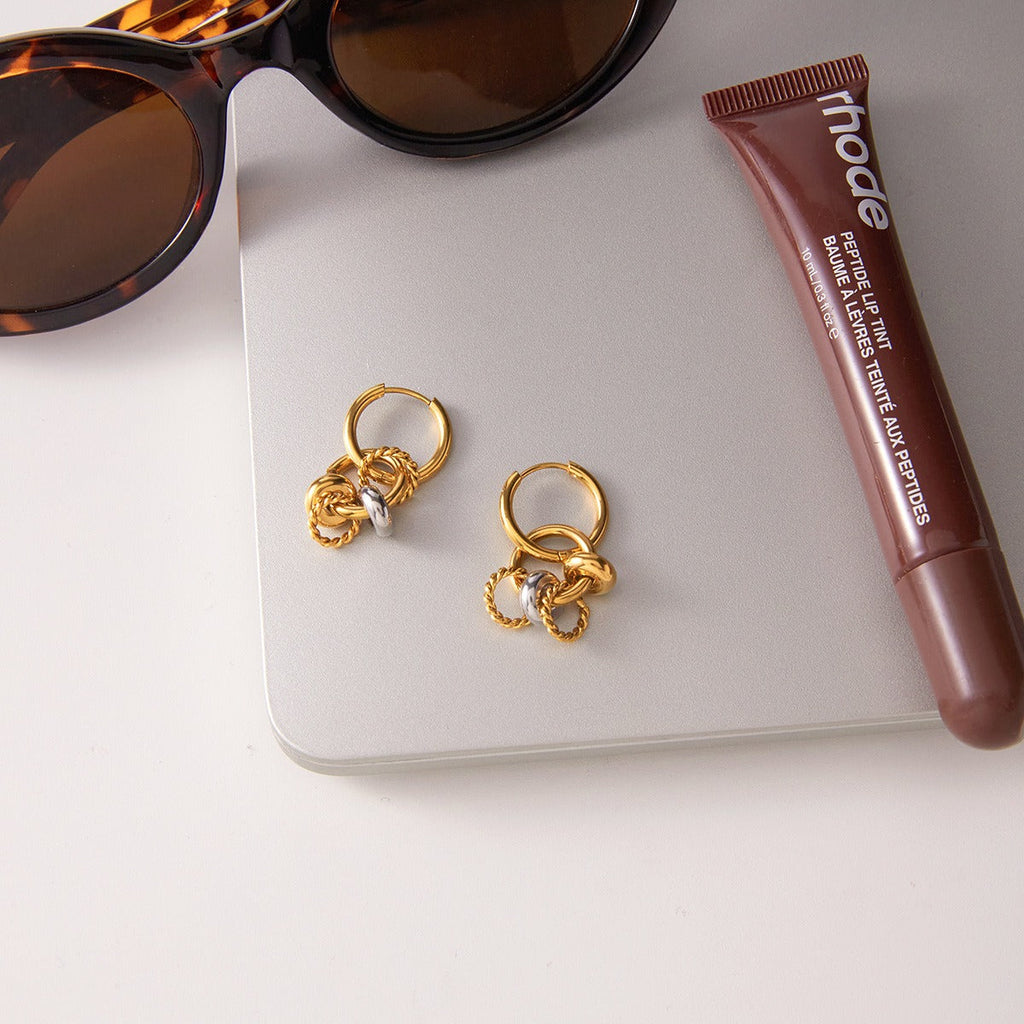 18K Gold Lightweight Luxury Hoop Earrings Minimalist Style