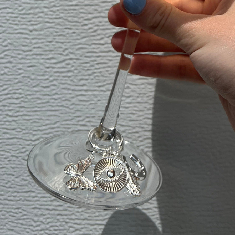 Good Vibes Wine Glass Charm Set, Set of 4 Decorative Charms