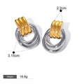 18K gold geometric shape with gold and silver color matching design high-end earrings, bracelets and rings set