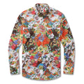 Men's Hawaiian Shirt Vibrant Blooms 1930s Vintage Long Sleeve Aloha Shirt By Amy