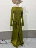 Graceful High-Waisted Satin Banquet Long Dress