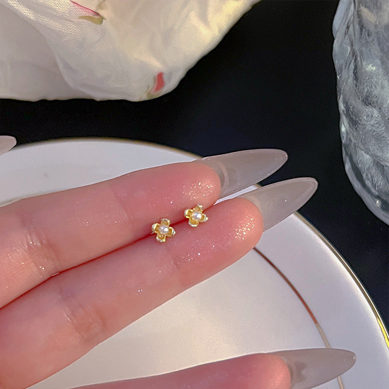 Dainty Gold Heart Stud Earrings - Minimalist Everyday Jewelry