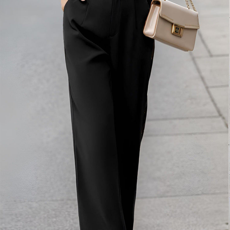 Women’s Elegant Tailored Suit Pants with Side Pockets Office Trousers - Image 7