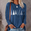 Women Christmas Tree Graphic Long Sleeve T-Shirt Holiday Top
