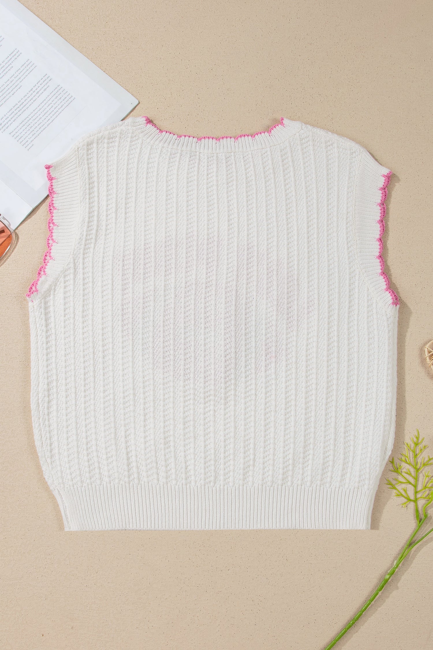 Textured Knit Sleeveless Sweater Football Graphic Top