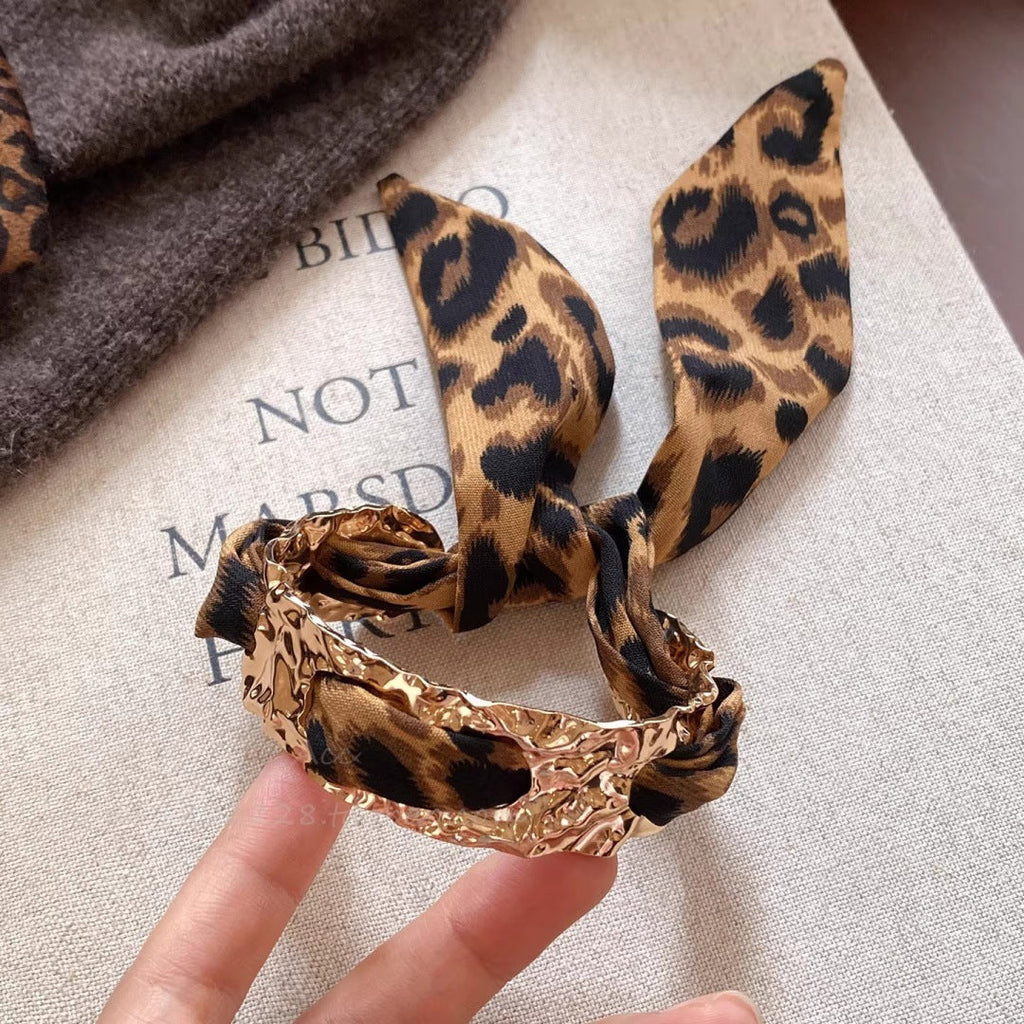 Sweet-cool Edgy Y2k Leopard-print Ribbon Bracelet