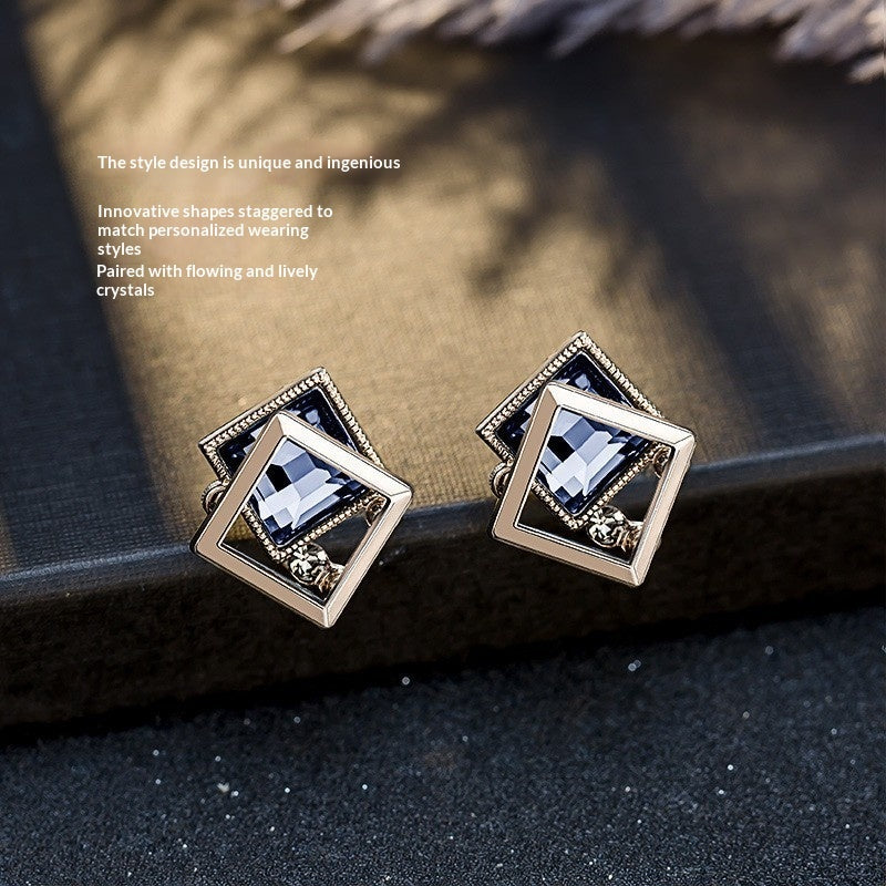 Quadrilateral Geometric Stud Earrings 8K Gold Plated Luxury