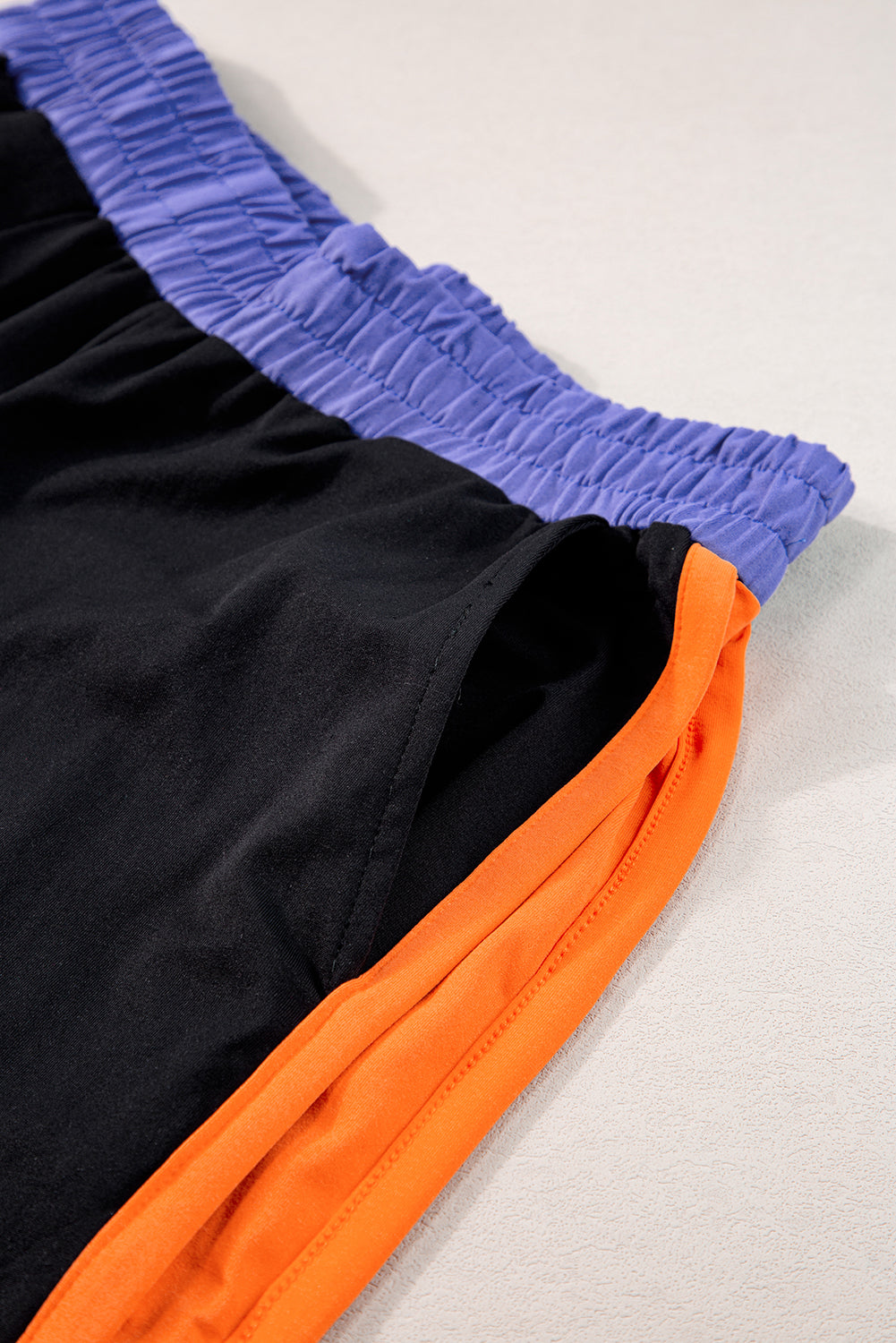 Colorblock Two Piece Set: Wide Leg Pants and Cap Sleeve Tee