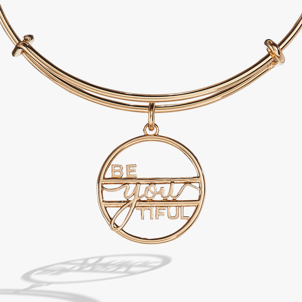 Be-You-Tiful Charm Bangle in Gold Finish for Minimalist Style