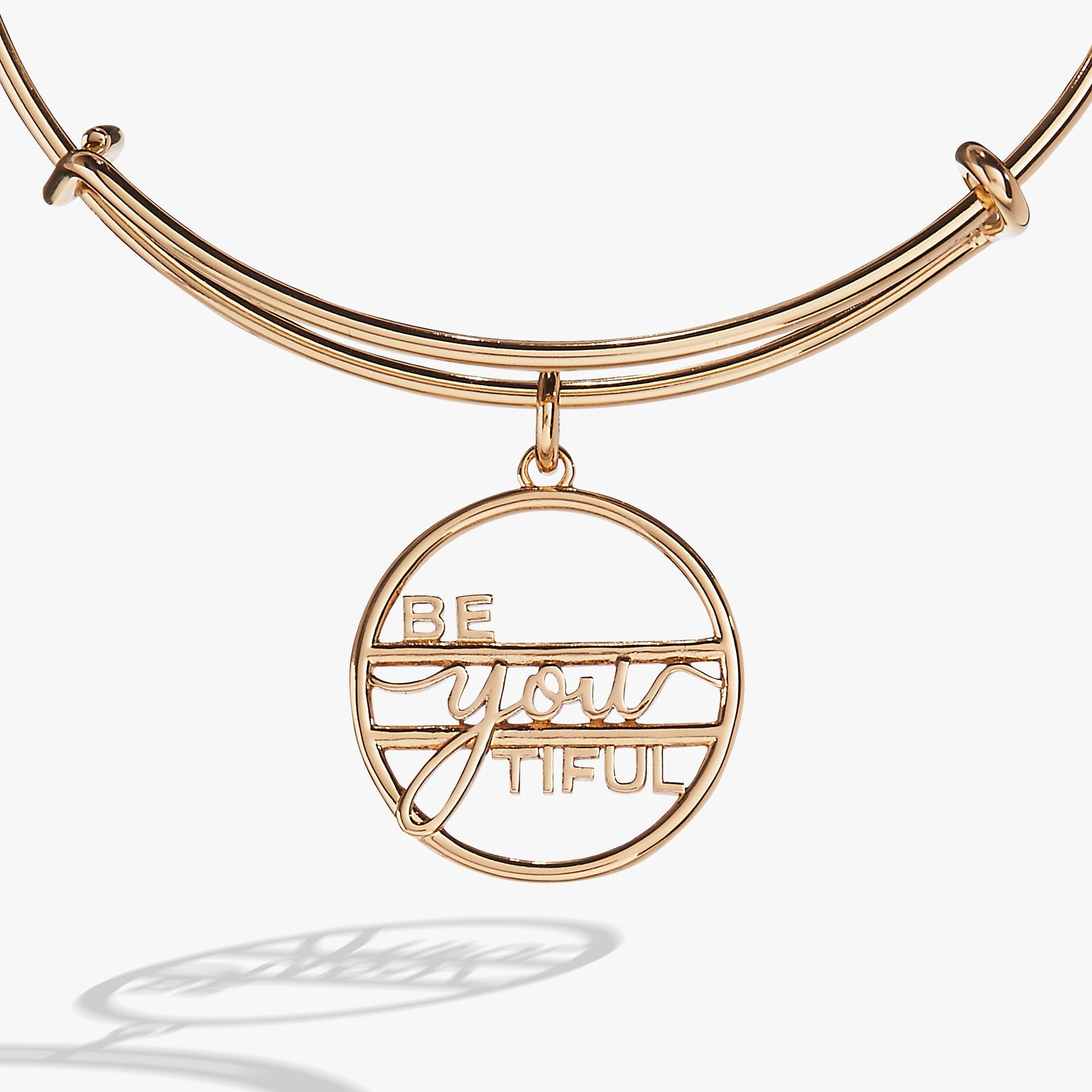 Be-You-Tiful Charm Bangle in Gold Finish for Minimalist Style