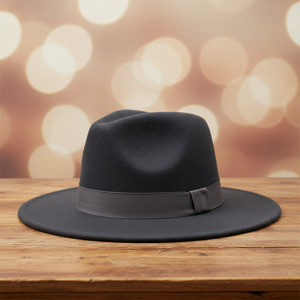 Wide Brim Bell Crown Felt Hat – Unisex Minimalist Sun Hat