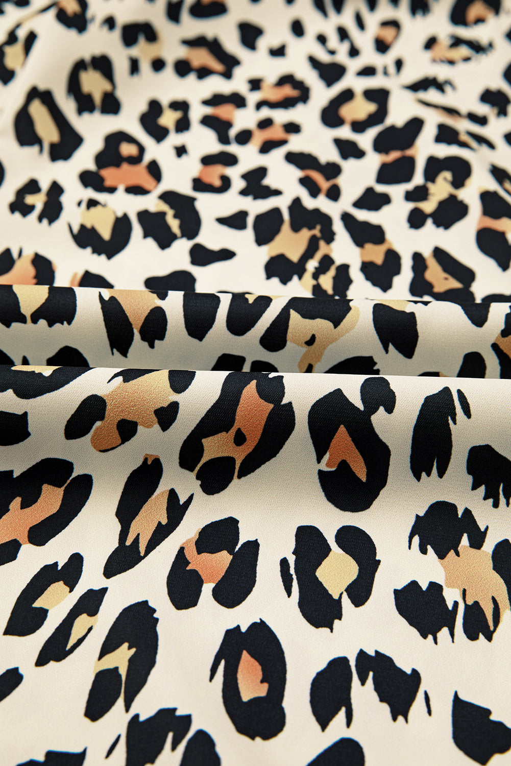 Women's Leopard Colorblock Contrast V-Neck Loose Blouse