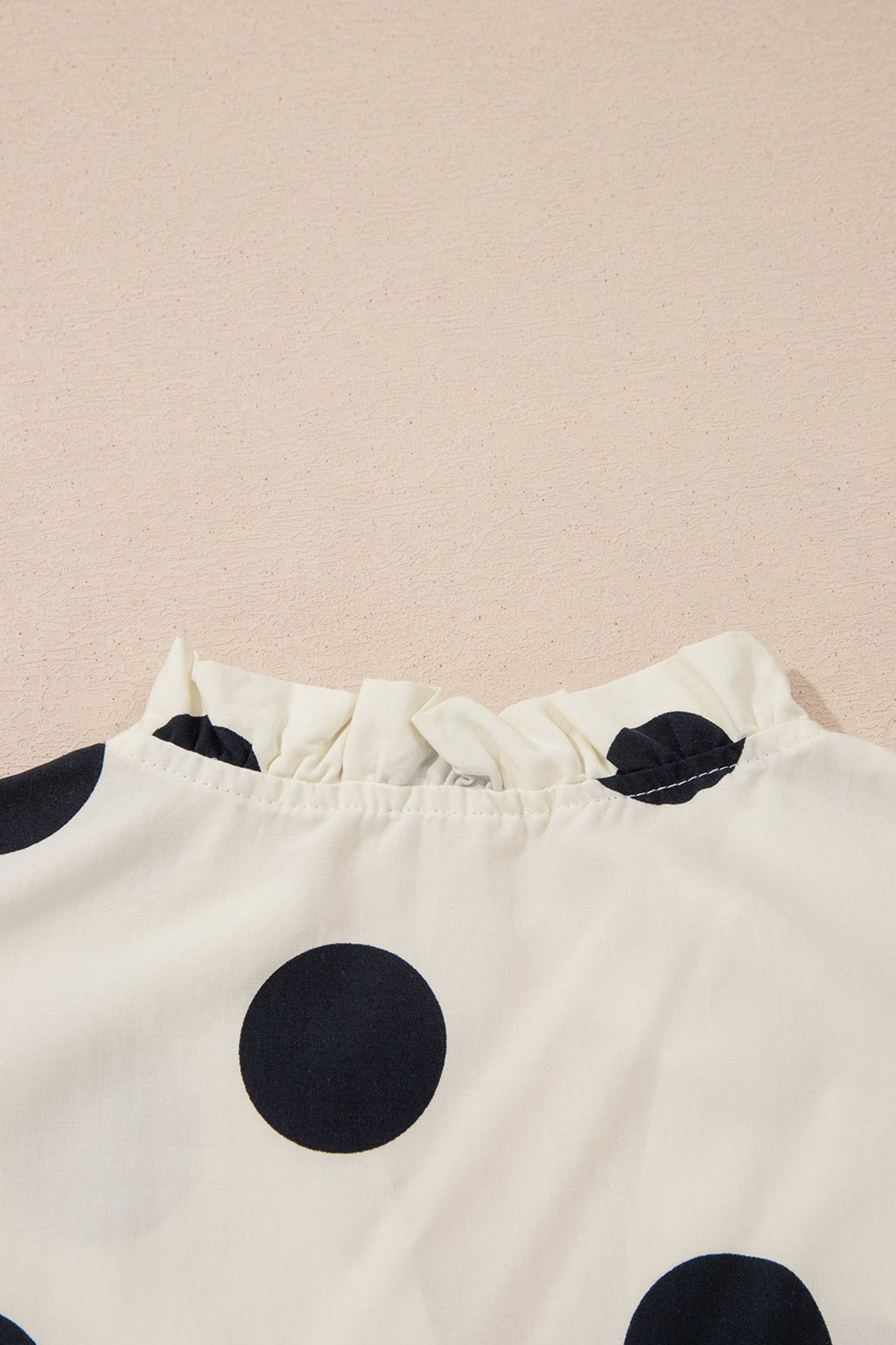 Jane Polka Dot V-Neck Shift Blouse with Ruffle Sleeves