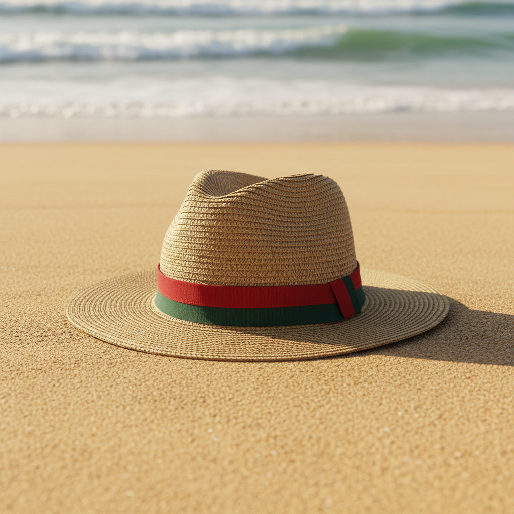 Plain Straw Sun Hat - Unisex Wide Brim Beach & Outdoor Hat