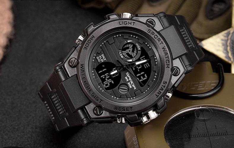 Dual Display Sports Watch Waterproof 30M Unisex Digital
