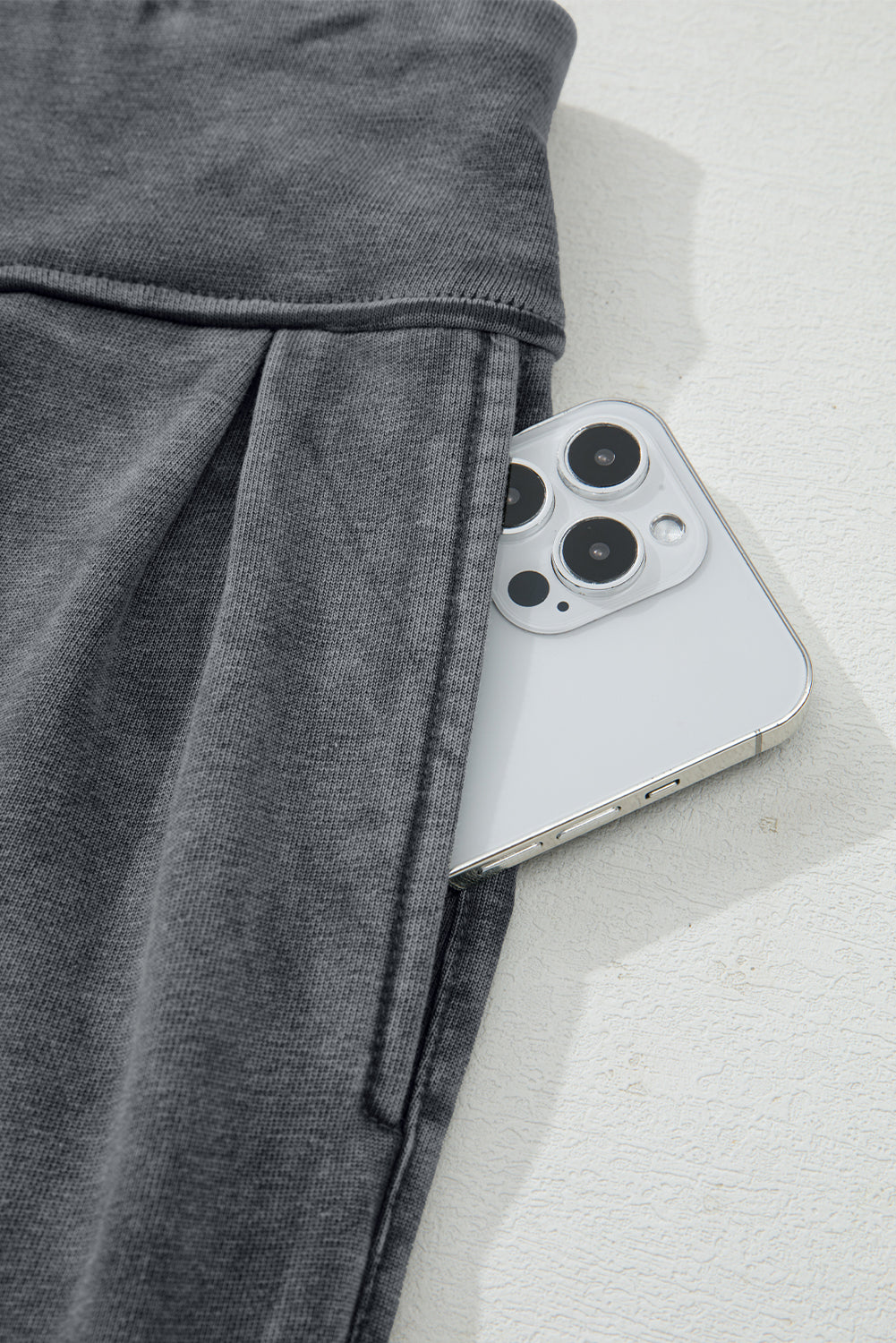 Women's High Rise Mineral Wash Joggers in Brown and Grey