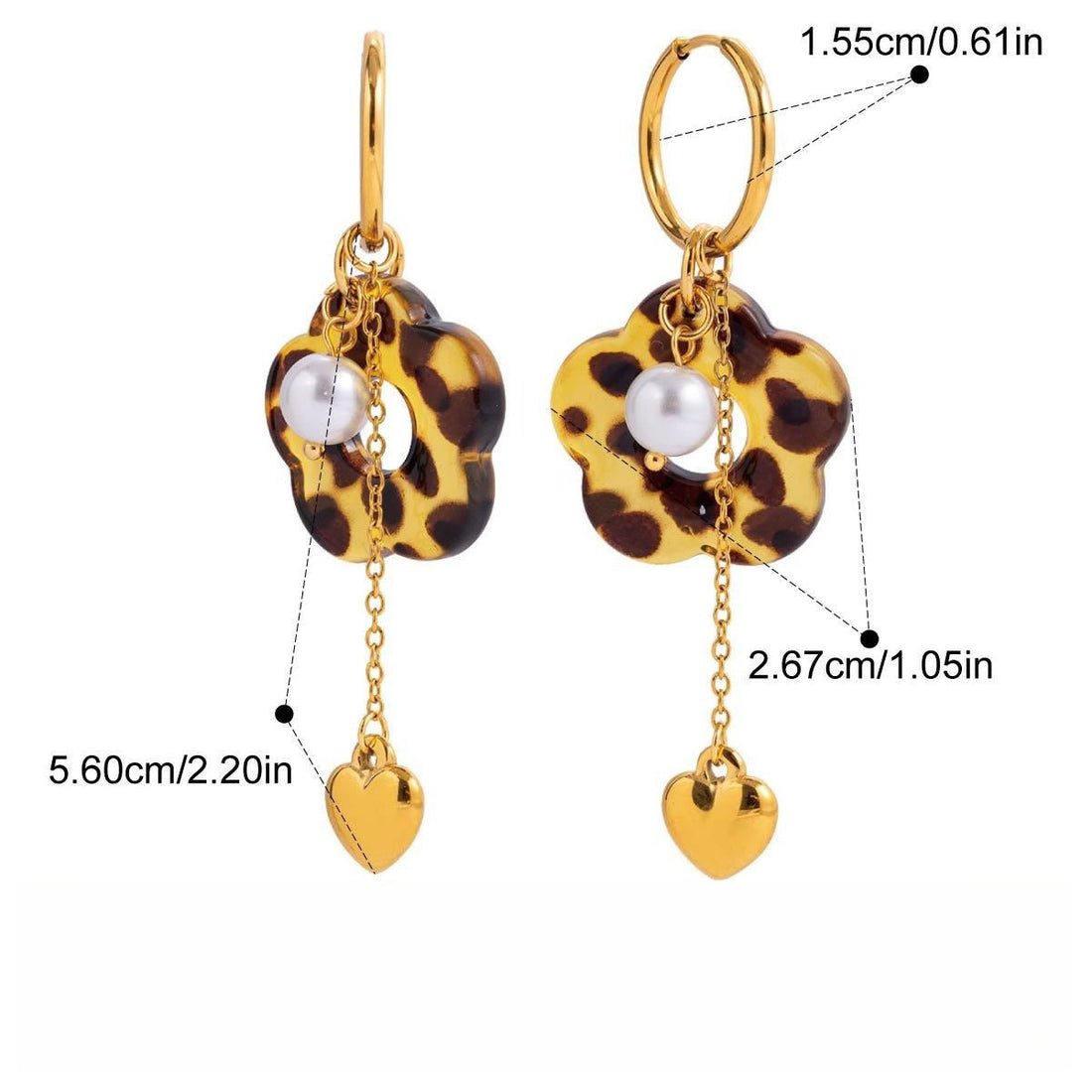 Sophisticated Titanium Steel Dangle Earrings Gold Autumn Aesthetic