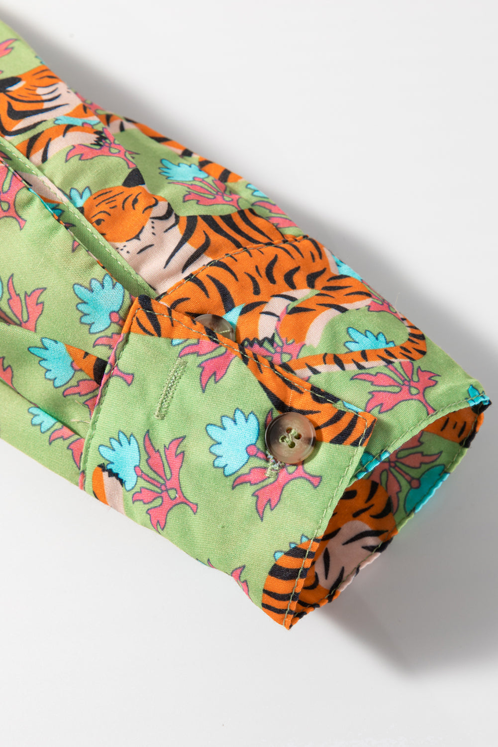 Tiger Floral Collared V-Neck Shirt
