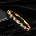 New Light Luxury Exquisite Zircon Buckle Closure Geometric Bangle For Women, Fashion Commuter Versatile High Sense Bracelet