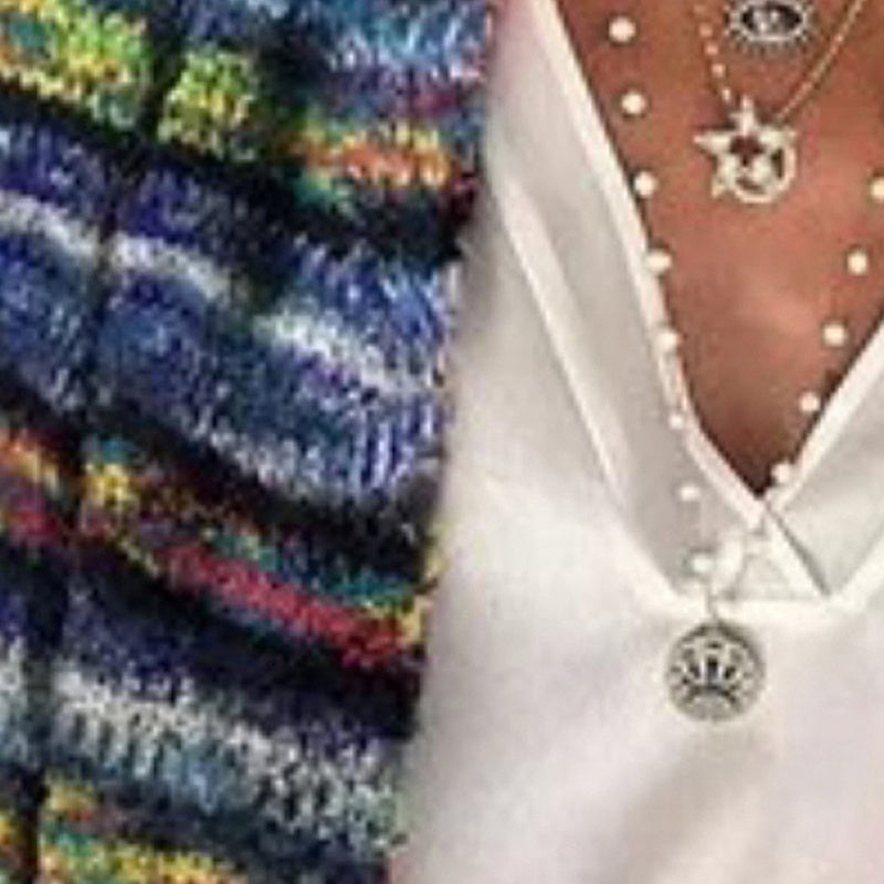 Women's Colorful Long Sleeve Open Front Bohemian Knit Cardigan - Image 4